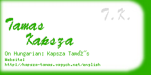 tamas kapsza business card